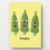 Cute singing okra Plant cartoon Fotoplaat (voorkant)