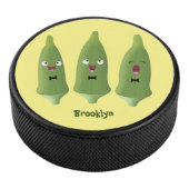 Cute singing okra Plant cartoon Hockey Puck (3/4)