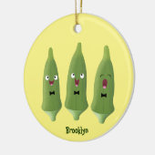 Cute singing okra Plant cartoon Keramisch Ornament (Links)