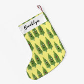 Cute singing okra Plant cartoon Kleine Kerstsok (Achterkant (Hangend))