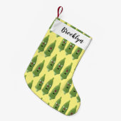 Cute singing okra Plant cartoon Kleine Kerstsok (Voorkant (Hangend))