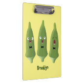 Cute singing okra Plant cartoon Klembord (Rechts)