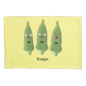 Cute singing okra Plant cartoon Kussensloop (Voorkant)