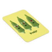 Cute singing okra Plant cartoon Magneet (Rechterzijde)