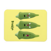 Cute singing okra Plant cartoon Magneet (Horizontaal)