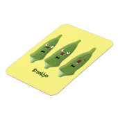 Cute singing okra Plant cartoon Magneet (Linkerzijde)
