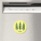Cute singing okra Plant cartoon Magneet (Insitu (Vaatwasser))