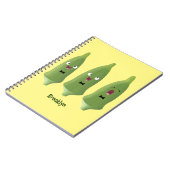 Cute singing okra Plant cartoon Notitieboek (Linkerzijde)