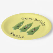 Cute singing okra Plant cartoon Papieren Bordje (Gekanteld)
