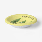 Cute singing okra Plant cartoon Papieren Kommen (Gebogen)