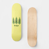 Cute singing okra Plant cartoon Persoonlijk Skateboard (Voorkant)