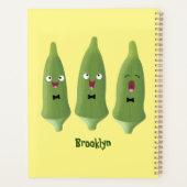 Cute singing okra Plant cartoon Planner (Achterkant)