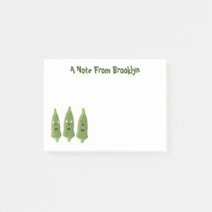 Cute singing okra Plant cartoon Post-it® Notes