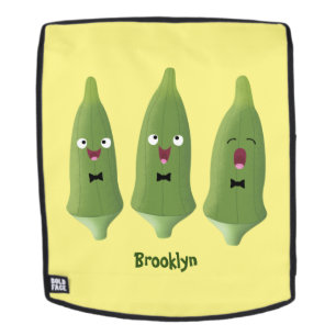 Cute singing okra Plant cartoon Rugtassen