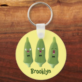 Cute singing okra Plant cartoon Sleutelhanger (Voorkant)