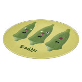 Cute singing okra Plant cartoon Snijplank (Hoek)