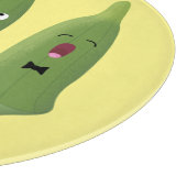 Cute singing okra Plant cartoon Snijplank (Hoek)