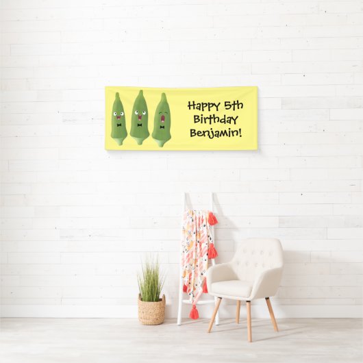 Cute singing okra Plant cartoon Spandoek (Insitu)