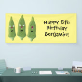 Cute singing okra Plant cartoon Spandoek (Beurs)