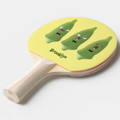 Cute singing okra Plant cartoon Tafeltennisbatje (Voorkant Gekanteld)