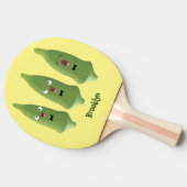 Cute singing okra Plant cartoon Tafeltennisbatje (Zijkant)