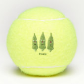 Cute singing okra Plant cartoon Tennisballen (Voorkant)
