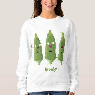 Cute singing okra Plant cartoon Trui