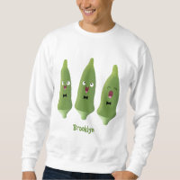 Cute singing okra Plant cartoon