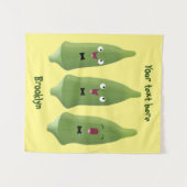 Cute singing okra Plant cartoon Wandkleed (Voorkant (horizontaal))