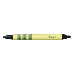 Cute singing okra Plant cartoon Zwarte Inkt Pen