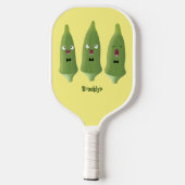 Cute-singing okra-plantaardige cartoon pickleball paddle (Achterkant)