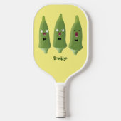 Cute-singing okra-plantaardige cartoon pickleball paddle (Voorkant)