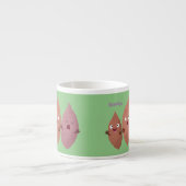 Cute singing sweet potatoes cartoon vegetables  espresso kop (Voorkant)