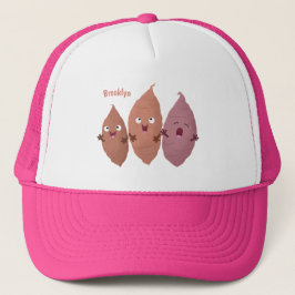 Cute singing sweet potatoes cartoon vegetables trucker pet