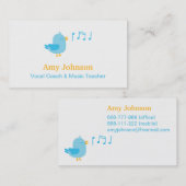 Cute Singing Vocal Coach en Music Teacher Visitekaartje (Voorkant / Achterkant)