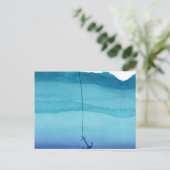 Cute Sinking Anchor in Zee Blue Waterverf Briefkaart (Staand voorkant)
