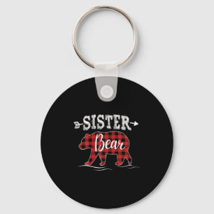 Cute Sister Beer Dark Red Pleid Xmas Pajama Sleutelhanger