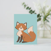 Cute Sitting Fox Briefkaart (Staand voorkant)