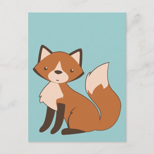 Cute Sitting Fox Briefkaart (Voorkant)