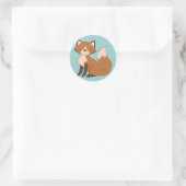 Cute Sitting Fox Ronde Sticker (Tas)