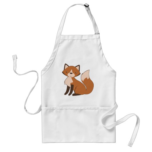 Cute Sitting Fox Standaard Schort (Voorkant)