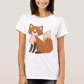 Cute Sitting Fox T-shirt (Voorkant)