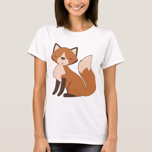 Cute Sitting Fox T-shirt (Voorkant)