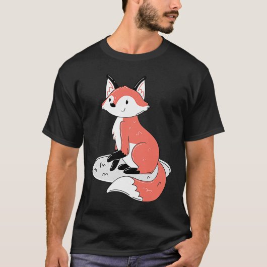 Cute Sitting Fox T-shirt (Voorkant)