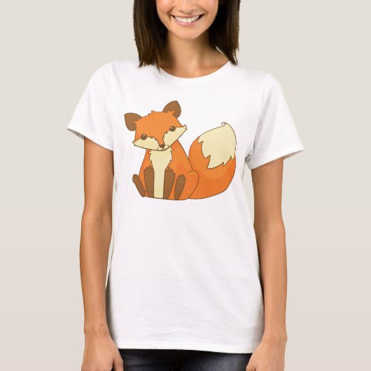 Cute Sitting Fox T-shirt (Voorkant)