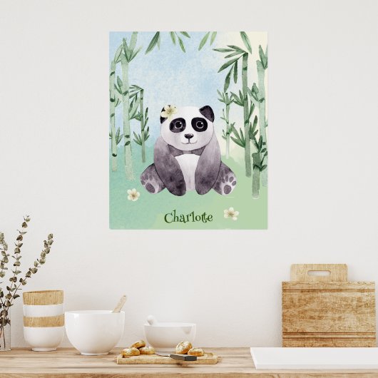 Cute Sitting Panda Poster (Keuken)