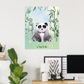 Cute Sitting Panda Poster (Thuiskantoor)