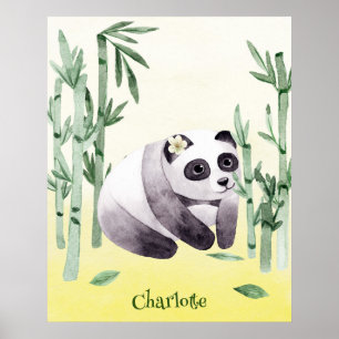 Cute Sitting Panda Poster