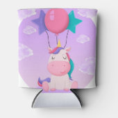 Cute Sitting Unicorn and Balloons Lilac Blikjeskoeler (Voorkant)