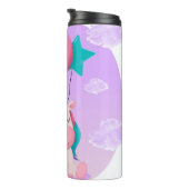 Cute Sitting Unicorn and Balloons Lilac Thermosbeker (Geroteerd rechts)